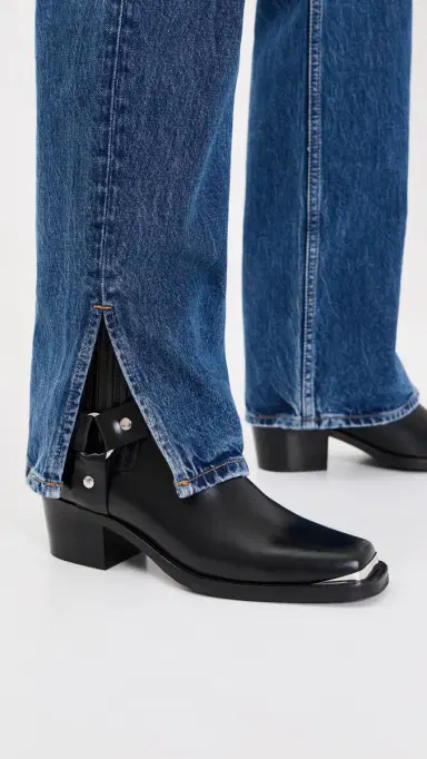 ANINE BING Mid Biker Boots Black | Thumbnail 3 ANINE BING Mid Biker Boots Black | Thumbnail 3