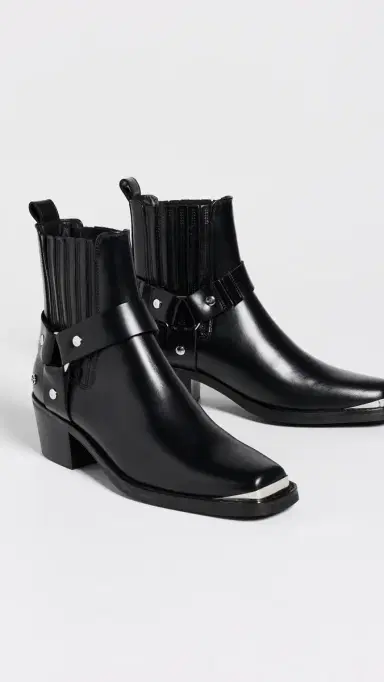 ANINE BING Mid Biker Boots Black | Thumbnail 6 ANINE BING Mid Biker Boots Black | Thumbnail 6