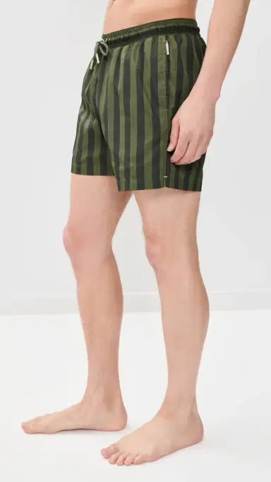 Orlebar Brown Boxer III Bold Stripe Swim Trunks 5.5 Bayleaf/Herbal Green Stripe | Thumbnail 4 Orlebar Brown Boxer III Bold Stripe Swim Trunks 5.5 Bayleaf/Herbal Green Stripe | Thumbnail 4