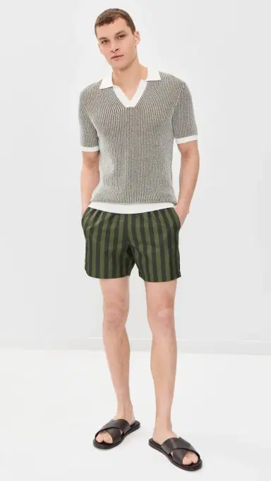 Orlebar Brown Boxer III Bold Stripe Swim Trunks 5.5 Bayleaf/Herbal Green Stripe | Thumbnail 5 Orlebar Brown Boxer III Bold Stripe Swim Trunks 5.5 Bayleaf/Herbal Green Stripe | Thumbnail 5