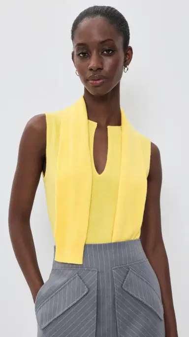 AKNVAS Giorigia Tie Neck Top Yellow | Thumbnail 2 AKNVAS Giorigia Tie Neck Top Yellow | Thumbnail 2