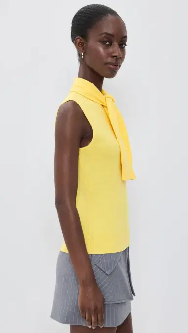 AKNVAS Giorigia Tie Neck Top Yellow | Thumbnail 4 AKNVAS Giorigia Tie Neck Top Yellow | Thumbnail 4