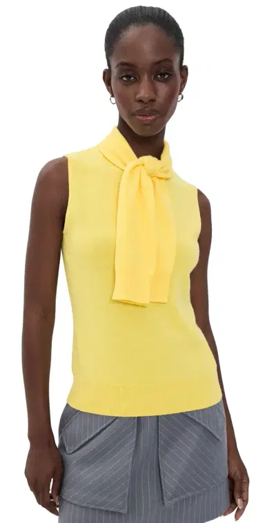 AKNVAS Giorigia Tie Neck Top Yellow | Thumbnail 1 AKNVAS Giorigia Tie Neck Top Yellow | Thumbnail 1