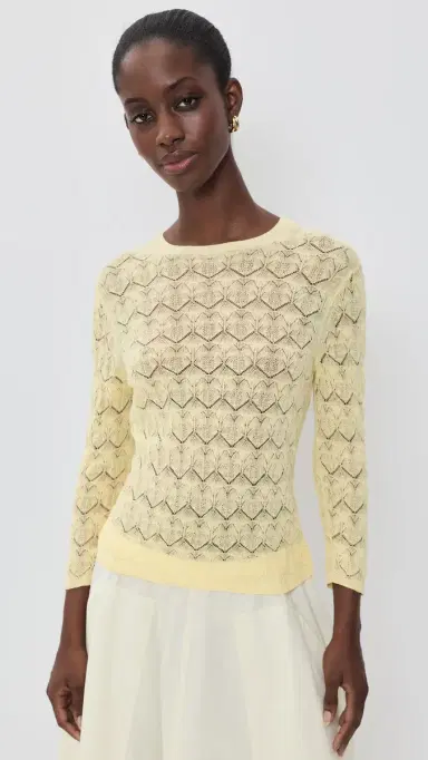 Vince Fine Lace Crew Neck Sweater | Thumbnail 2 Vince Fine Lace Crew Neck Sweater | Thumbnail 2