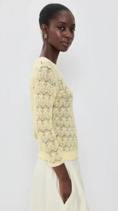 Vince Fine Lace Crew Neck Sweater | Thumbnail 4 Vince Fine Lace Crew Neck Sweater | Thumbnail 4