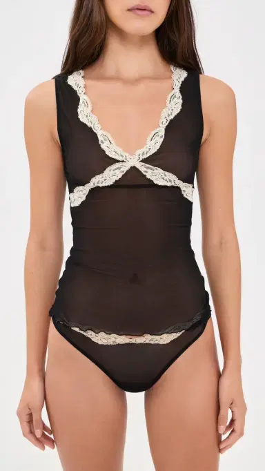 Only Hearts Tulle Lace Thong Black/Chai | Thumbnail 4 Only Hearts Tulle Lace Thong Black/Chai | Thumbnail 4