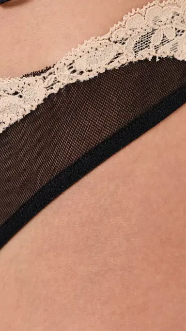 Only Hearts Tulle Lace Thong Black/Chai | Thumbnail 5 Only Hearts Tulle Lace Thong Black/Chai | Thumbnail 5