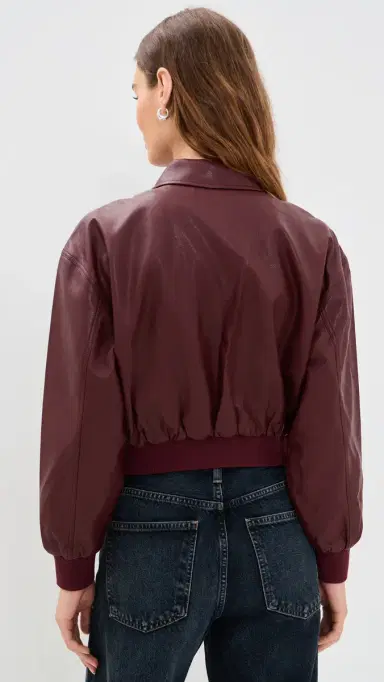 GOOD AMERICAN The Better Than Leather Cropped Bomber Jacket | Thumbnail 3 GOOD AMERICAN The Better Than Leather Cropped Bomber Jacket | Thumbnail 3