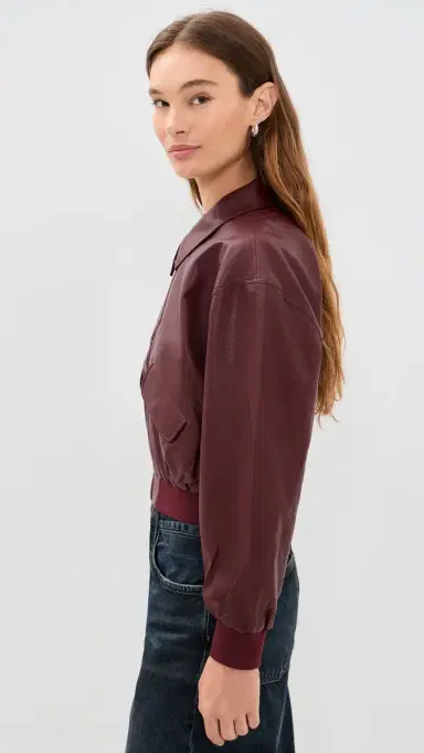 GOOD AMERICAN The Better Than Leather Cropped Bomber Jacket | Thumbnail 4 GOOD AMERICAN The Better Than Leather Cropped Bomber Jacket | Thumbnail 4