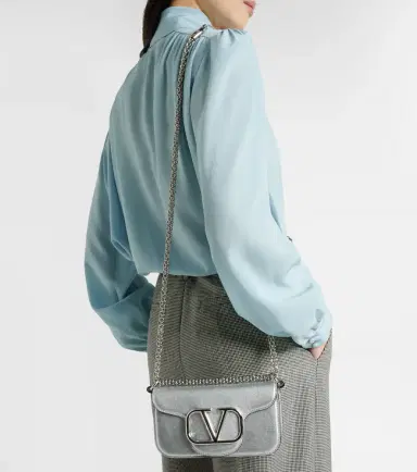 Valentino Garavani Locò Small metallic leather shoulder bag | Thumbnail 2 Valentino Garavani Locò Small metallic leather shoulder bag | Thumbnail 2