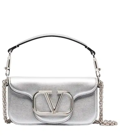 Valentino Garavani Locò Small metallic leather shoulder bag | Thumbnail 1 Valentino Garavani Locò Small metallic leather shoulder bag | Thumbnail 1
