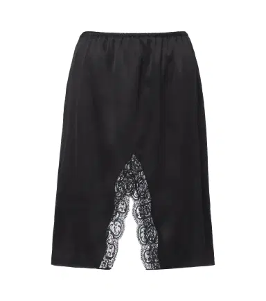 Saint Laurent Lace-trimmed silk satin slip skirt | Thumbnail 1 Saint Laurent Lace-trimmed silk satin slip skirt | Thumbnail 1