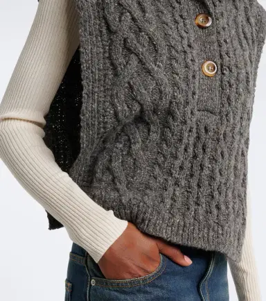 Isabel Marant Cable knit wool-blend sweater vest | Thumbnail 2 Isabel Marant Cable knit wool-blend sweater vest | Thumbnail 2