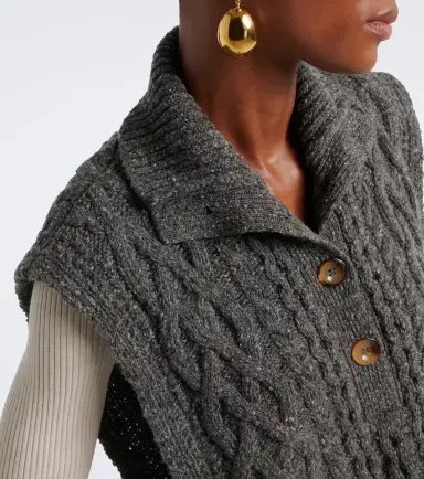 Isabel Marant Cable knit wool-blend sweater vest | Thumbnail 3 Isabel Marant Cable knit wool-blend sweater vest | Thumbnail 3