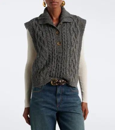 Isabel Marant Cable knit wool-blend sweater vest | Thumbnail 4 Isabel Marant Cable knit wool-blend sweater vest | Thumbnail 4