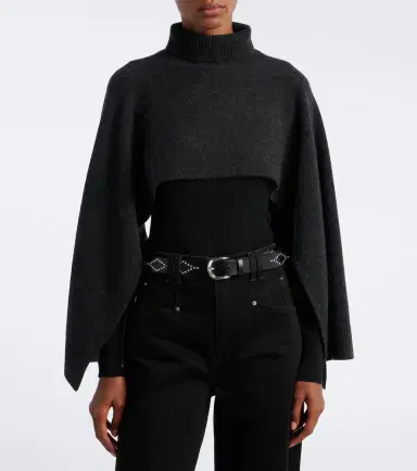 Isabel Marant Marina wool and cashmere poncho | Thumbnail 2 Isabel Marant Marina wool and cashmere poncho | Thumbnail 2