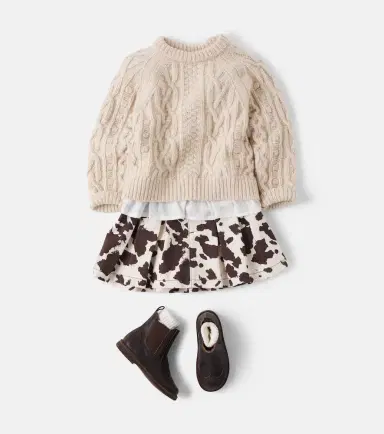 THE NEW SOCIETY Dakota cow-print pleated denim skirt | Thumbnail 3 THE NEW SOCIETY Dakota cow-print pleated denim skirt | Thumbnail 3