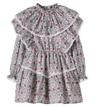 THE NEW SOCIETY Nesta lace-trimmed printed cotton dress | Thumbnail 1 THE NEW SOCIETY Nesta lace-trimmed printed cotton dress | Thumbnail 1