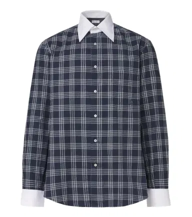 Brunello Cucinelli Checked cotton-blend flannel shirt | Thumbnail 1 Brunello Cucinelli Checked cotton-blend flannel shirt | Thumbnail 1