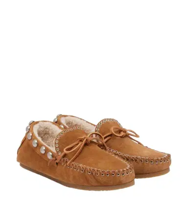 Isabel Marant Fitza shearling-lined suede loafers | Thumbnail 1 Isabel Marant Fitza shearling-lined suede loafers | Thumbnail 1