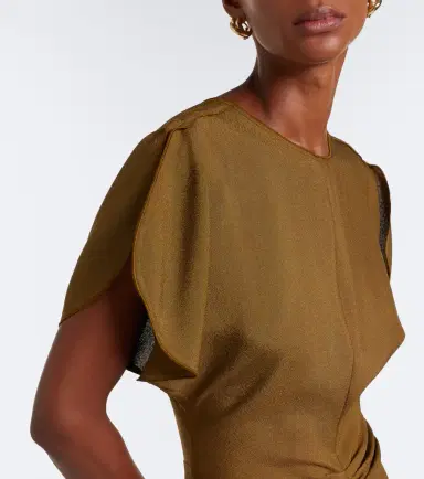 Victoria Beckham Bela ruched midi dress | Thumbnail 4 Victoria Beckham Bela ruched midi dress | Thumbnail 4