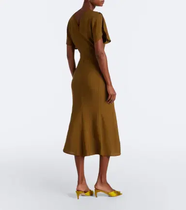 Victoria Beckham Bela ruched midi dress | Thumbnail 5 Victoria Beckham Bela ruched midi dress | Thumbnail 5