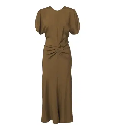 Victoria Beckham Bela ruched midi dress | Thumbnail 1 Victoria Beckham Bela ruched midi dress | Thumbnail 1