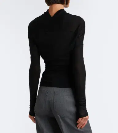 Victoria Beckham Draped jersey top | Thumbnail 2 Victoria Beckham Draped jersey top | Thumbnail 2
