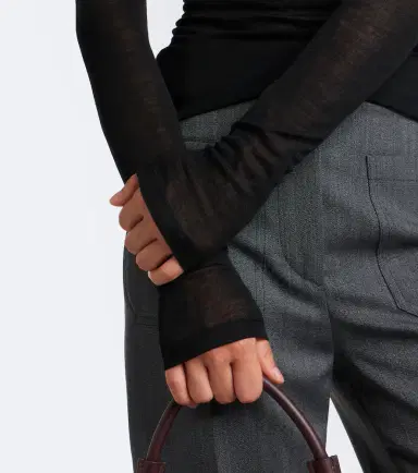 Victoria Beckham Draped jersey top | Thumbnail 3 Victoria Beckham Draped jersey top | Thumbnail 3