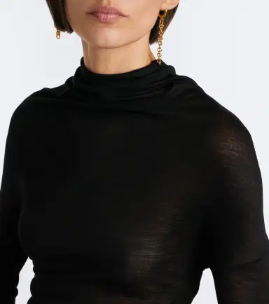 Victoria Beckham Draped jersey top | Thumbnail 6 Victoria Beckham Draped jersey top | Thumbnail 6