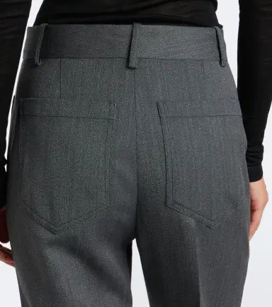 Victoria Beckham Alina herringbone virgin wool wide-leg pants | Thumbnail 2 Victoria Beckham Alina herringbone virgin wool wide-leg pants | Thumbnail 2