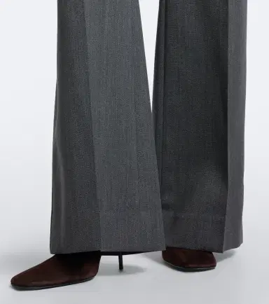 Victoria Beckham Alina herringbone virgin wool wide-leg pants | Thumbnail 3 Victoria Beckham Alina herringbone virgin wool wide-leg pants | Thumbnail 3