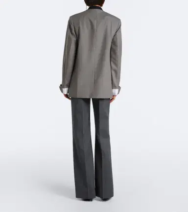 Victoria Beckham Alina herringbone virgin wool wide-leg pants | Thumbnail 5 Victoria Beckham Alina herringbone virgin wool wide-leg pants | Thumbnail 5