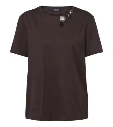 'S Max Mara 'S Max Mara Embellished cotton-blend jersey T-shirt | Thumbnail 1 'S Max Mara 'S Max Mara Embellished cotton-blend jersey T-shirt | Thumbnail 1