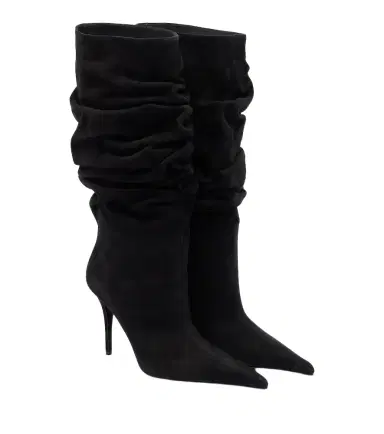 Amina Muaddi Anok suede mid-calf boots | Thumbnail 1 Amina Muaddi Anok suede mid-calf boots | Thumbnail 1