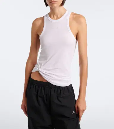 Balenciaga Logo gathered cotton jersey tank top | Thumbnail 3 Balenciaga Logo gathered cotton jersey tank top | Thumbnail 3