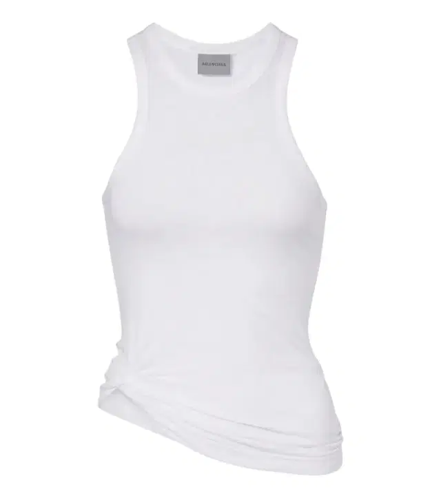 Logo gathered cotton jersey tank top Logo gathered cotton jersey tank top