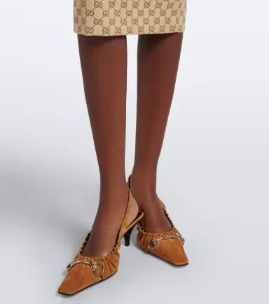 Gucci Vittoria Horsebit suede slingback pumps | Thumbnail 5 Gucci Vittoria Horsebit suede slingback pumps | Thumbnail 5