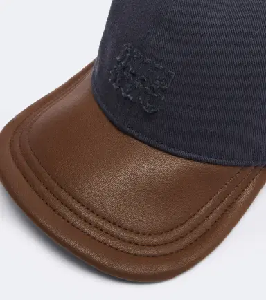 Miu Miu Leather-trimmed drill baseball cap | Thumbnail 2 Miu Miu Leather-trimmed drill baseball cap | Thumbnail 2