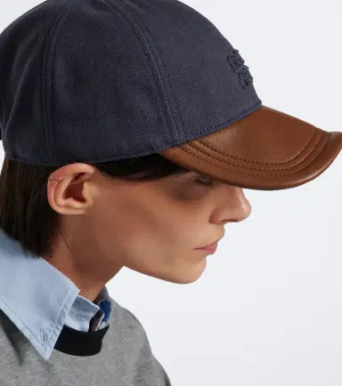 Miu Miu Leather-trimmed drill baseball cap | Thumbnail 4 Miu Miu Leather-trimmed drill baseball cap | Thumbnail 4