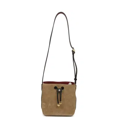 Chanel Chanel "CC Loop" Bucket Bag with Leather Strap Dark Beige Suede, Black Leather Gold Hardware | Thumbnail 6 Chanel Chanel "CC Loop" Bucket Bag with Leather Strap Dark Beige Suede, Black Leather Gold Hardware | Thumbnail 6