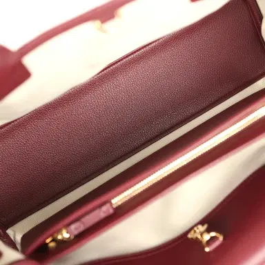 Chanel Chanel Large "Urban Essential" East West Shopping Tote Dark Burgundy Caviar Gold Hardware | Thumbnail 9 Chanel Chanel Large "Urban Essential" East West Shopping Tote Dark Burgundy Caviar Gold Hardware | Thumbnail 9