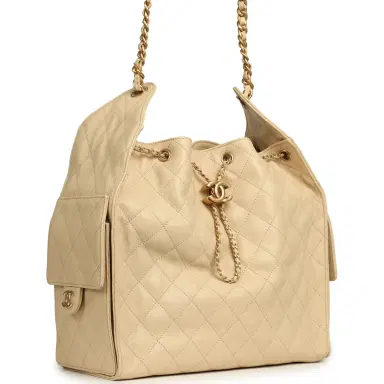 Chanel Chanel Medium 25 Hobo Bag Light Beige Caviar Antique Gold Hardware | Thumbnail 2 Chanel Chanel Medium 25 Hobo Bag Light Beige Caviar Antique Gold Hardware | Thumbnail 2