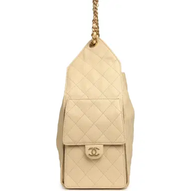 Chanel Chanel Medium 25 Hobo Bag Light Beige Caviar Antique Gold Hardware | Thumbnail 3 Chanel Chanel Medium 25 Hobo Bag Light Beige Caviar Antique Gold Hardware | Thumbnail 3