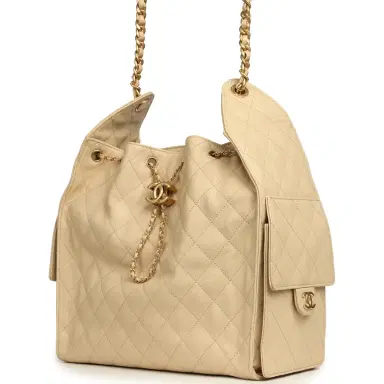 Chanel Chanel Medium 25 Hobo Bag Light Beige Caviar Antique Gold Hardware | Thumbnail 5 Chanel Chanel Medium 25 Hobo Bag Light Beige Caviar Antique Gold Hardware | Thumbnail 5