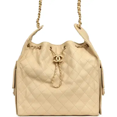 Chanel Chanel Medium 25 Hobo Bag Light Beige Caviar Antique Gold Hardware | Thumbnail 1 Chanel Chanel Medium 25 Hobo Bag Light Beige Caviar Antique Gold Hardware | Thumbnail 1