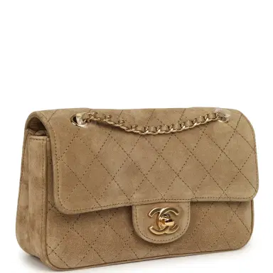 Chanel Chanel Mini "Souplissimo" Flap Bag Beige Suede Gold Hardware | Thumbnail 2 Chanel Chanel Mini "Souplissimo" Flap Bag Beige Suede Gold Hardware | Thumbnail 2