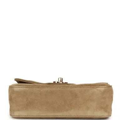 Chanel Chanel Mini "Souplissimo" Flap Bag Beige Suede Gold Hardware | Thumbnail 6 Chanel Chanel Mini "Souplissimo" Flap Bag Beige Suede Gold Hardware | Thumbnail 6