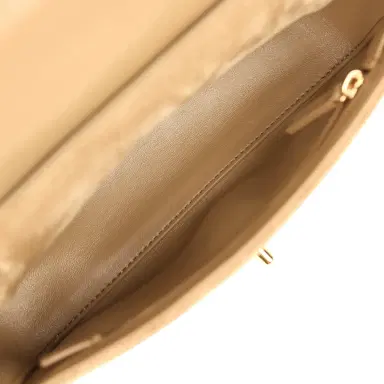 Chanel Chanel Mini "Souplissimo" Flap Bag Beige Suede Gold Hardware | Thumbnail 9 Chanel Chanel Mini "Souplissimo" Flap Bag Beige Suede Gold Hardware | Thumbnail 9