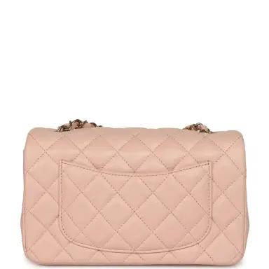Chanel Chanel Mini Classic Rectangular Flap Bag Light Pink Lambskin Light Gold Hardware | Thumbnail 4 Chanel Chanel Mini Classic Rectangular Flap Bag Light Pink Lambskin Light Gold Hardware | Thumbnail 4